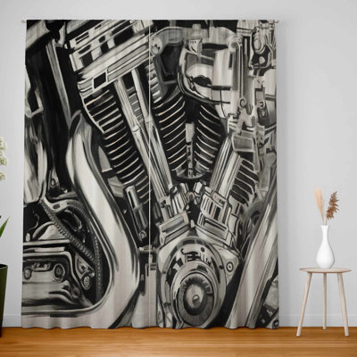 Mechanism of a Motorcycle - Blackout Window Curtain Pair