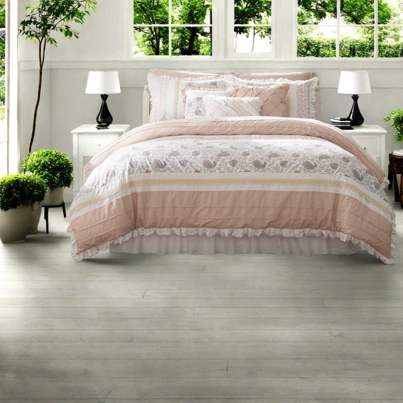 Elegant 9-piece Cotton Comforter Bedding Set, Farmhouse Style