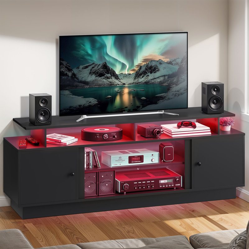 Kyrion 66.10'' Classic Modern Media Center Media Consoles with RGB Light