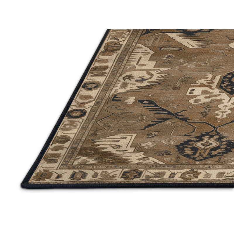 Tapis brun lavable à la machine, Carré 4 pi