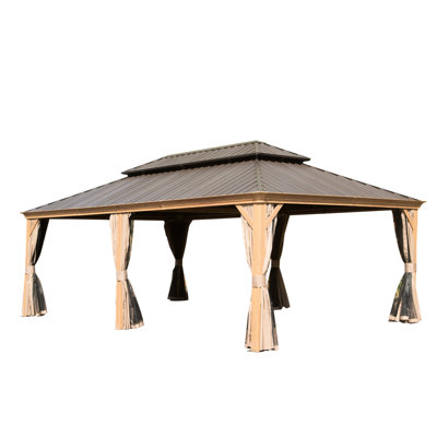 Gazebo With Ventilation Design And Aluminum Frame For Garden Area 14X24ft Stable Netting
