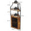Armoire à vin de coin avec DEL, armoire de bar industrielle à 5 niveaux, support en verre, tablette réglable, brun rustique-345903994