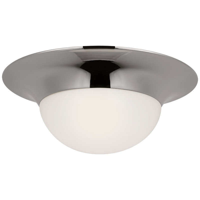 Cluny 1 - Light LED Flush Mount, Polished Nickel, 6.5" H x 18" W x 18" D