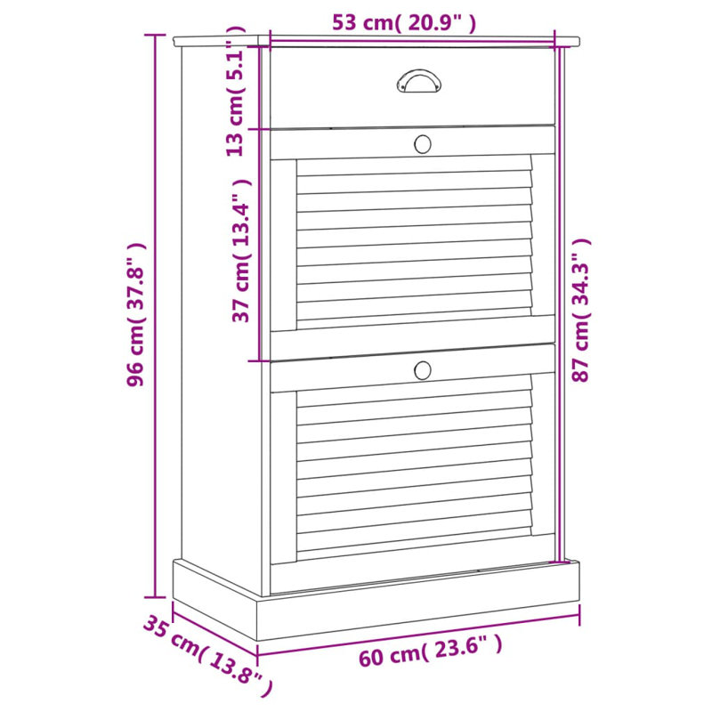12 Pair Shoe Storage Cabinet, Brown