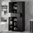 Multifunctional Black Bathroom Storage Cabinet, Adjustable Mdf Shelves, Modern Indoor Use
