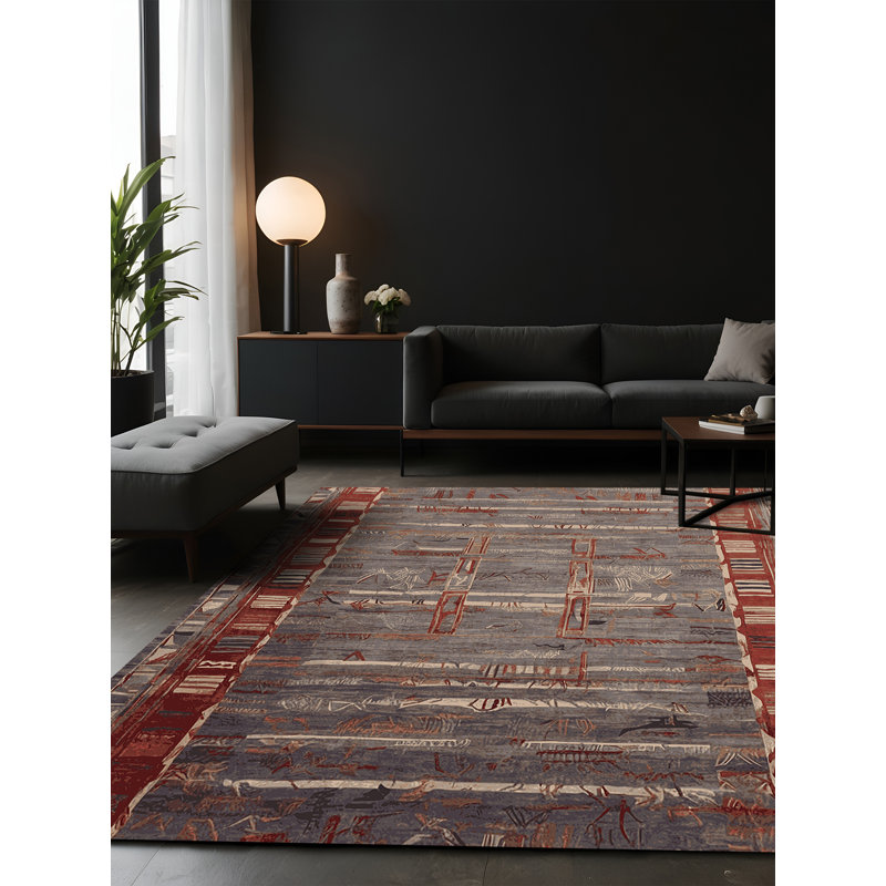 Tapis brun soyeux et moelleux, Rectangulaire 3 pi x 5 pi