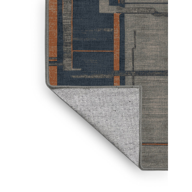 Tapis turc gris lavable à la machine, Rectangulaire 3 pi x 5 pi