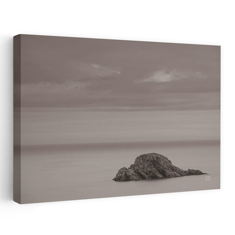 Art contemporain, paysage côtier abstrait, H 24 po x l 36 po