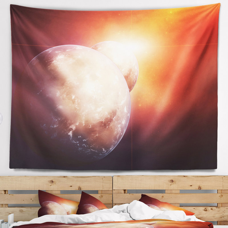 Spacescape avec tapisserie étoile montante, H 32 po x l 39 po