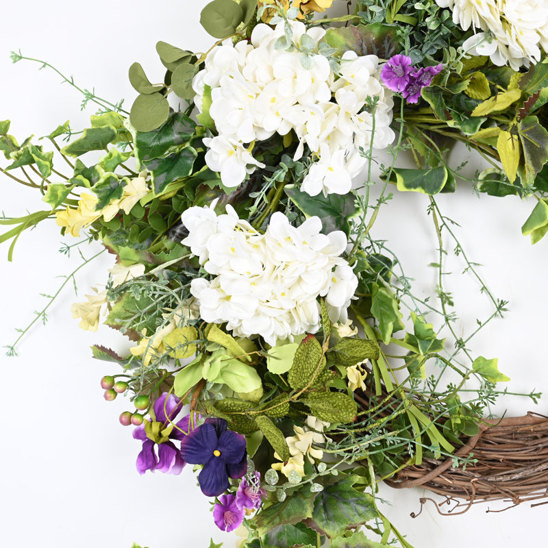 Couronne florale orchidée sauvage 22 po