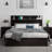 Lift Up Storage Wood Bed with Charging Station, Queen, Black-98975031-98975032