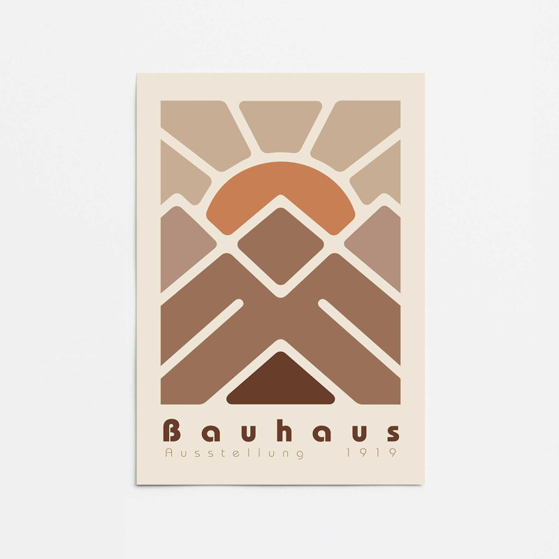 Imprimé géométrique Bauhaus Sunset, H 10 po x l 8 po, Sans cadre