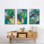 Impression tropicale encadrée sur toile 3 pièces-91886864-91886870
