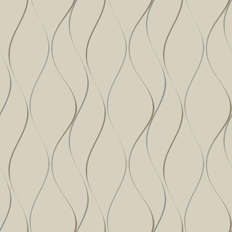 Dazzling Dimensions Abstract Metallic Wallpaper Double Roll, Beige/Silver/Gold