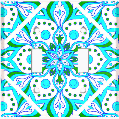 Patterned 2 - Gang Toggle Light Switch Standard Wall Plate