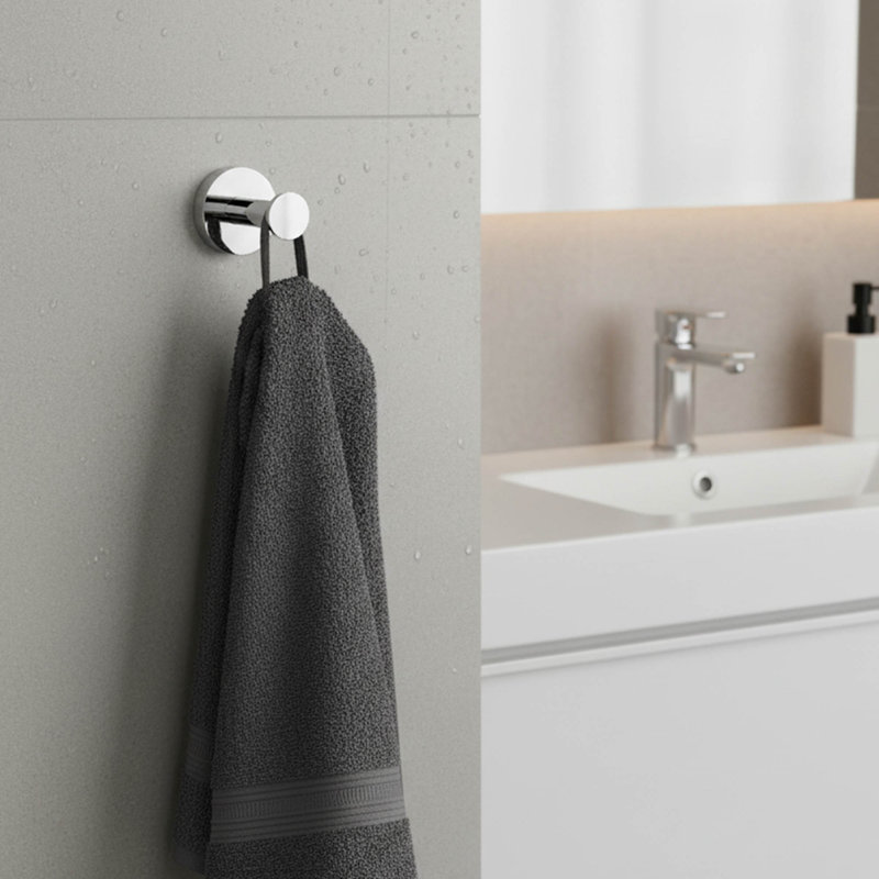Wall Mount Bath Towel Single Robe Hook Polished Stainless Steal