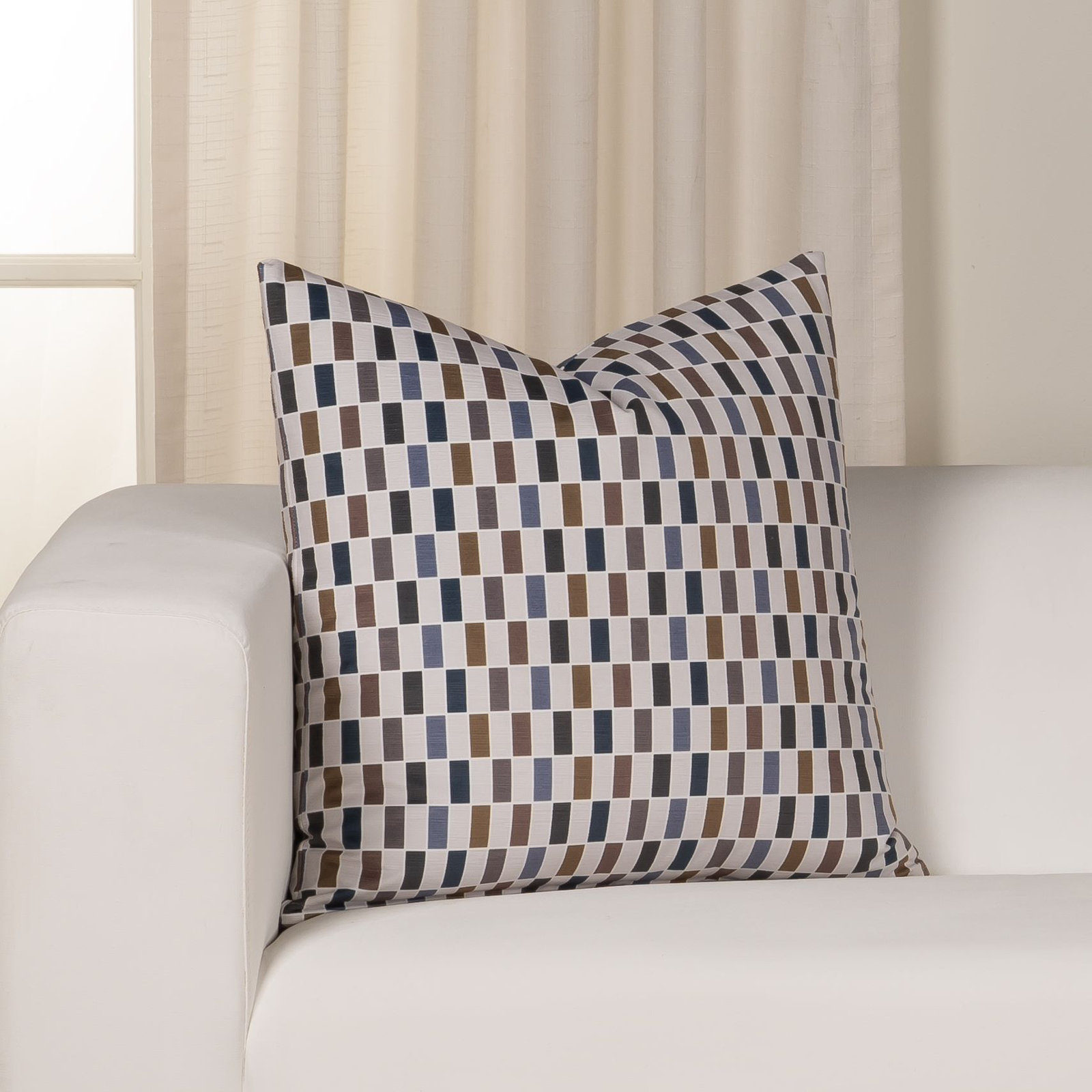 Mattia Geometric Throw Pillow, Polyester, Square 20"