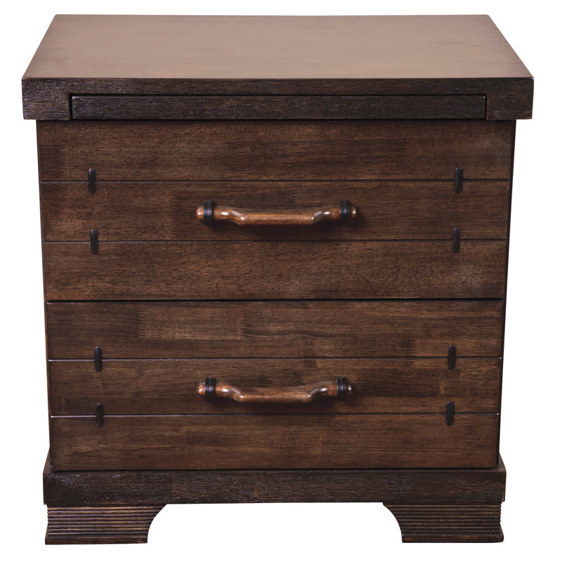 Abna 59cm W Solid Wood Bedside Table