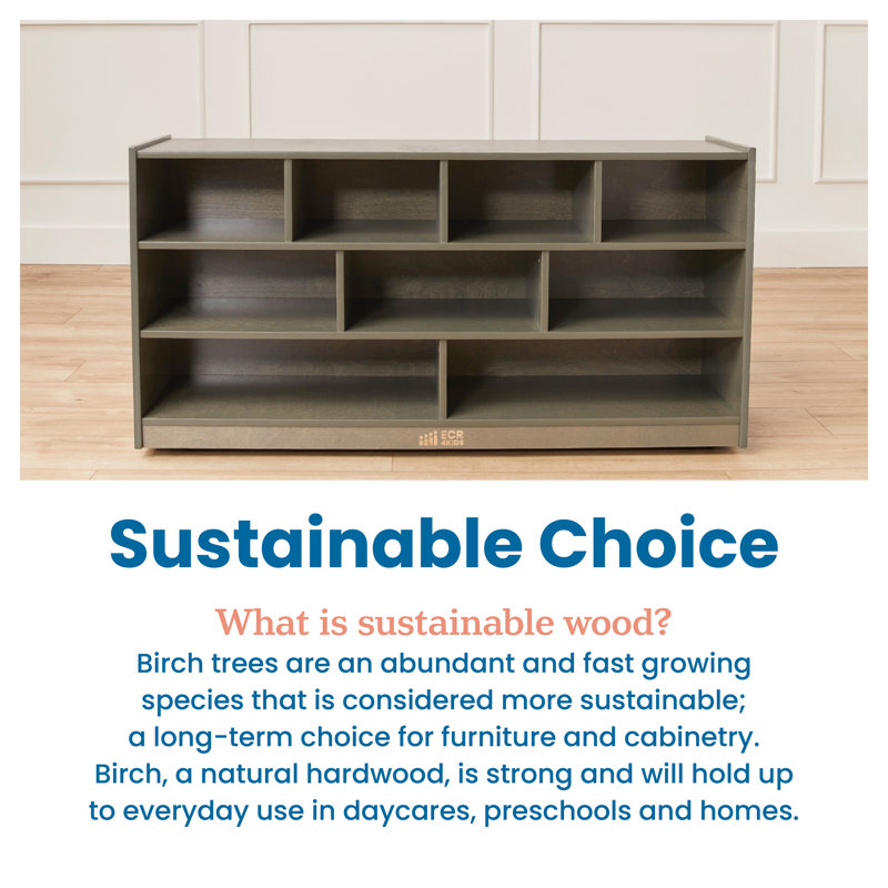 Large Grey Wash Mobile Block Storage Cart