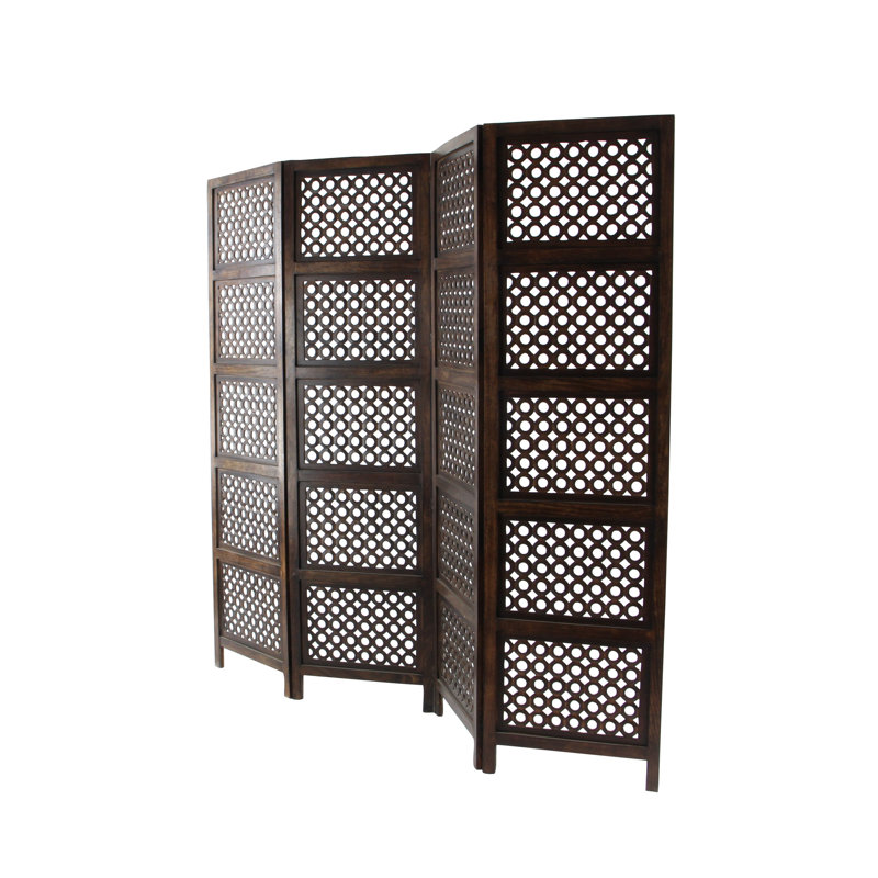 Brown Wood Handmade Hinged Foldable Partition