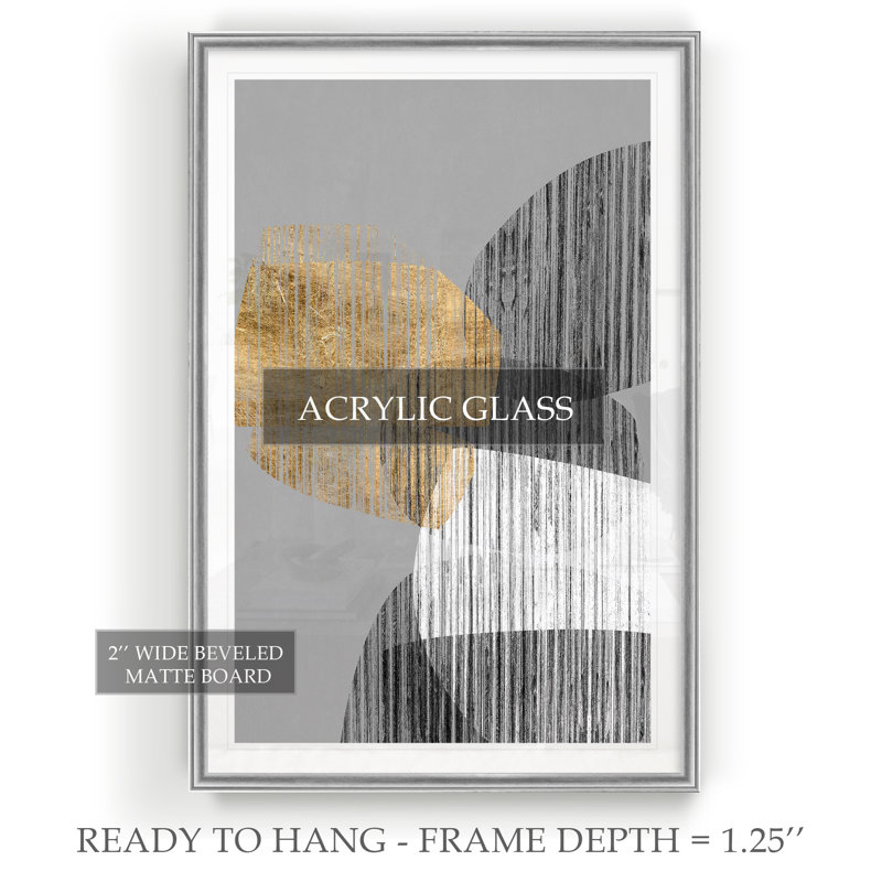 «Adjacent Shapes I», reproduction sur toile, H 22,5 po x l 30,5 po x P 1,5 po, Argent
