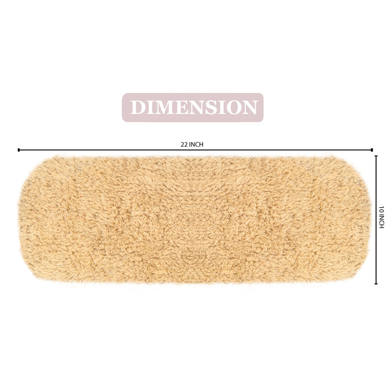 Tapis touffeté 100% coton Bublitz, très doux et lavable à la machine 10 po x 22 po, Jaune