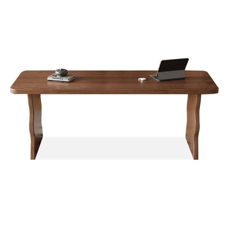 Bureau rectangulaire en bois manufacturé brun clair, H 29,53 po x l 78,74 po x P 31,5 po