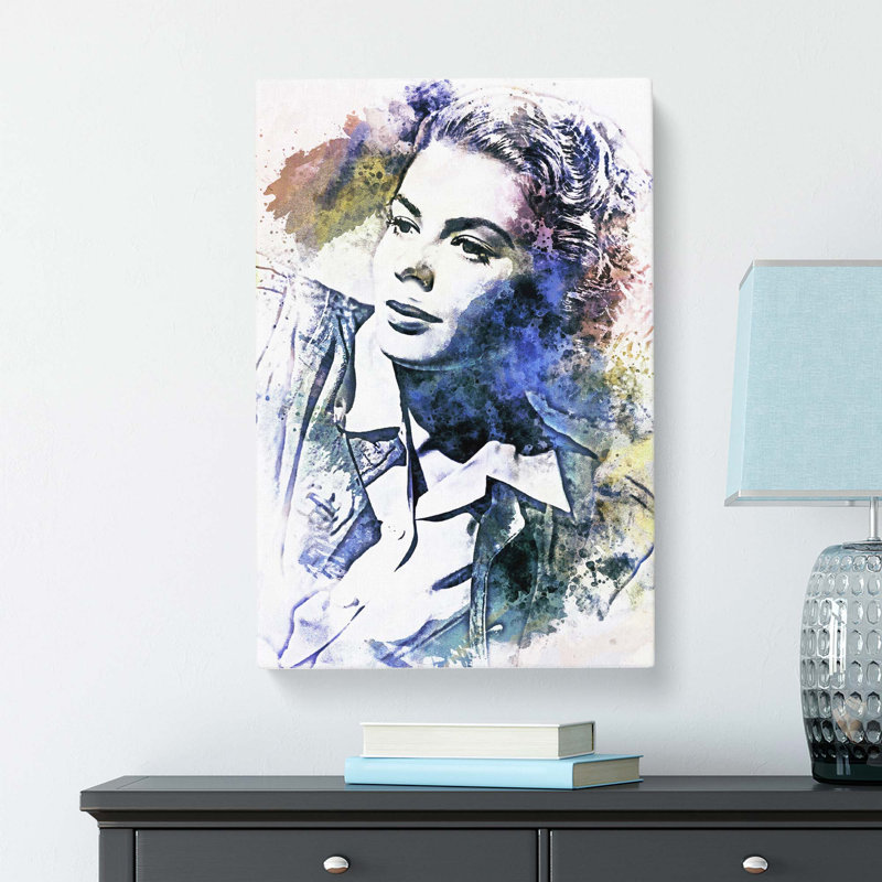 Ingrid Bergman In Abstract - Wrapped Canvas, 60cm H x 40cm W x 3cm D
