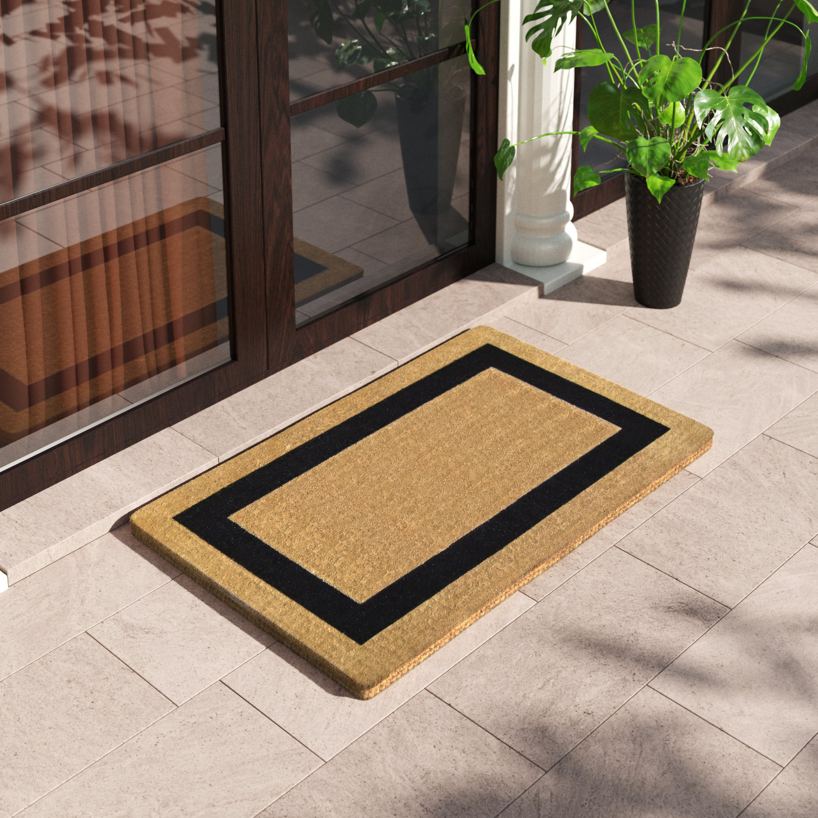 Jewell Outdoor Doormat, 2'6" x 4', Black