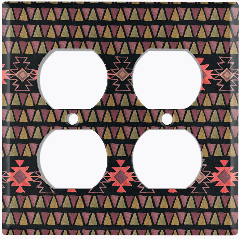 Patterned 2 - Gang Toggle Light Switch Standard Wall Plate
