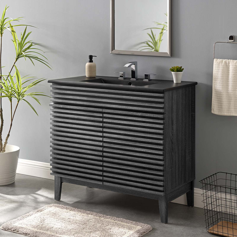 Modway Render 36" Bathroom Vanity, Charcoal