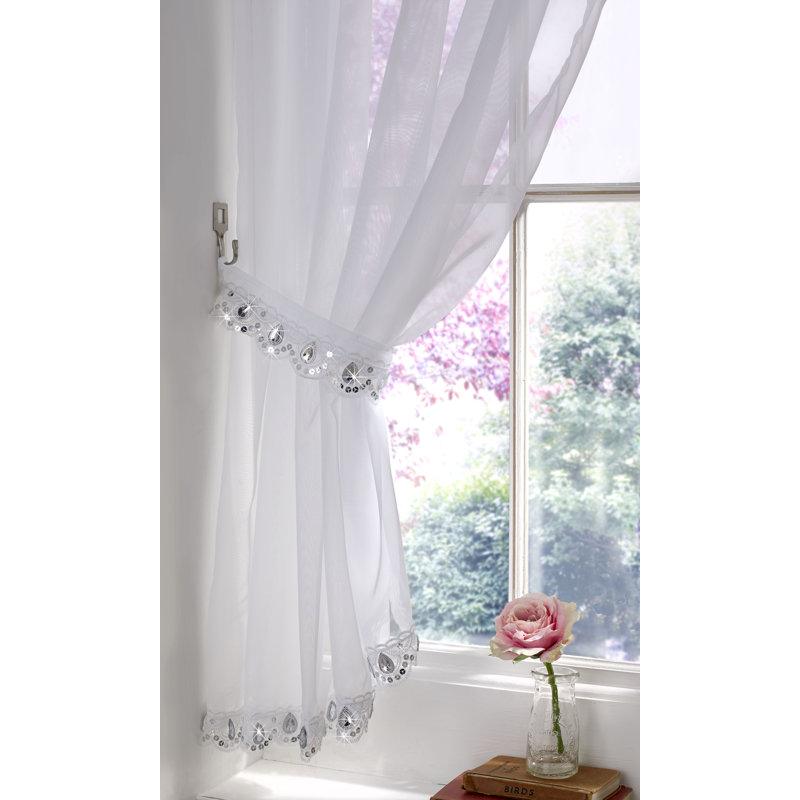 Andrews Slot Top Sheer Curtain Panel, 145 W x 229 D cm