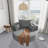 Modern Minimalist 360 Degree Swivel Chenille Fabric Upholstered Accent Barrel Chair-597714568