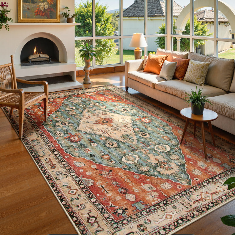  Tapis de salle à manger Boho Tribal, Rectangle 6 pi x 9 pi