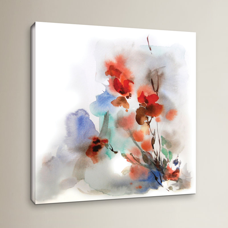 « automne floral », reproduction d’art sur toile tendue, H 14 po x l 14 po x P 2 po