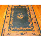 Peking Hand Knotted Wool Oriental Area Rug in Blue/Brown