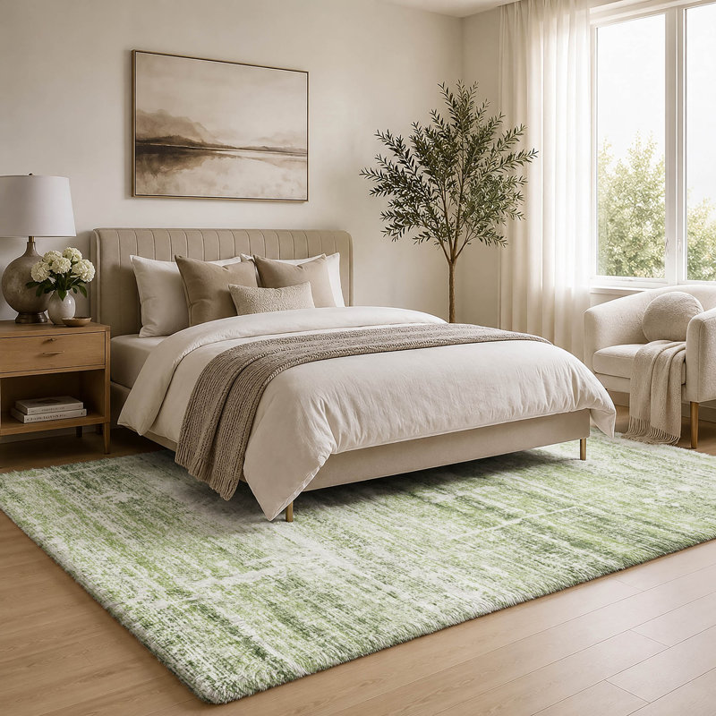 Washable Abstract Indoor Rug, Aloès, 9' x 12'