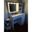 Coiffeuse de chambre à coucher, luminosité et couleur réglables, rangement spacieux, table blanche avec lumières miroir - grand tiroir