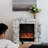 43.31" Smoky Gray Imitation  Marble Landscape Heat Electric Fireplace