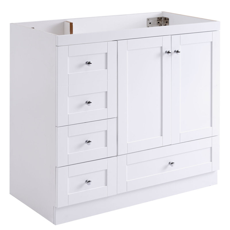 [Cabinet seulement] Meuble-lavabo autoportant moderne de 36 po (lavabo non inclus), Blanc