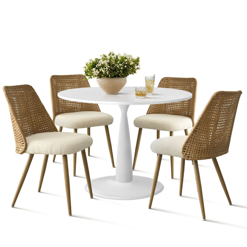 Set of 4 Modern Fabric Upholstered Dining Chairs