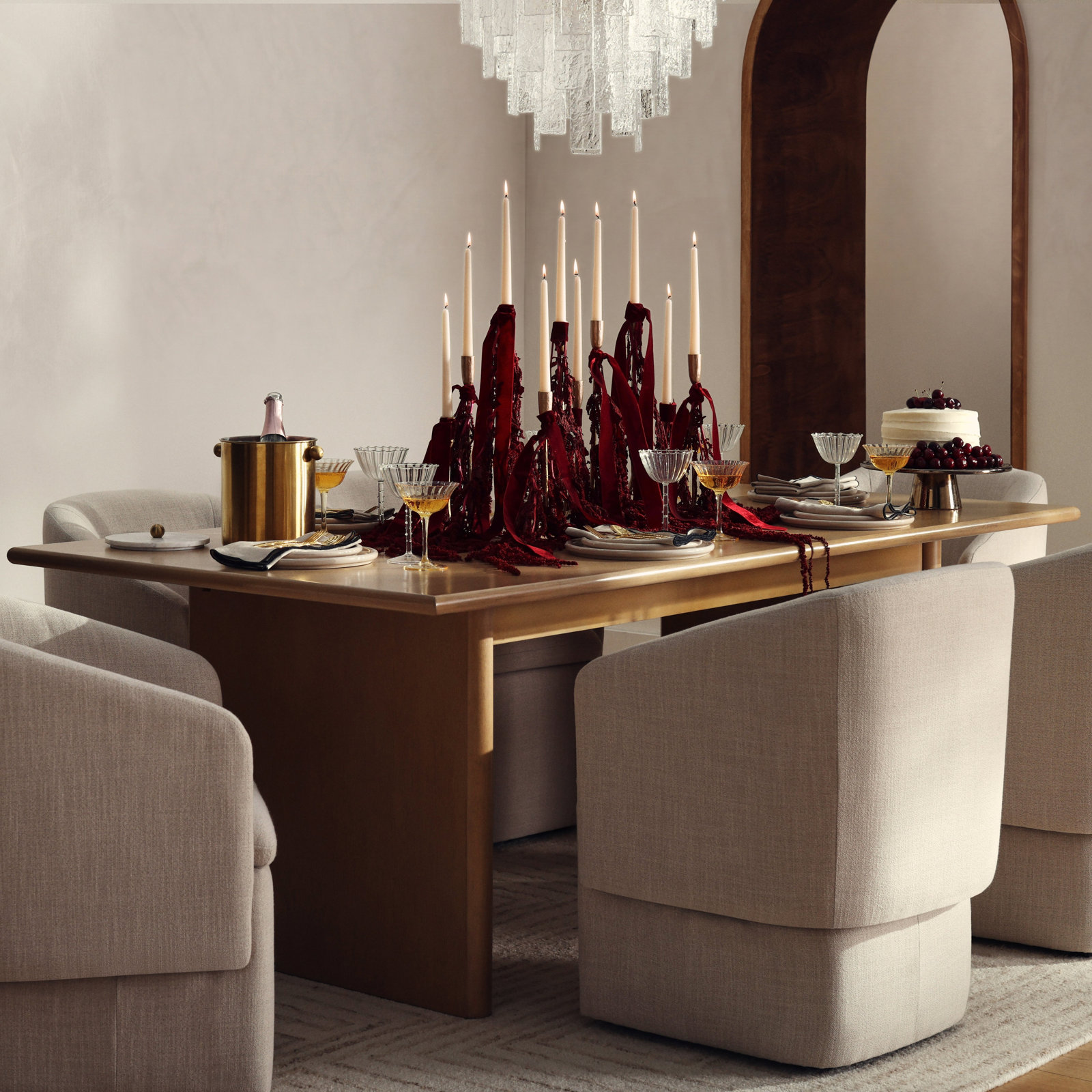 Carter 108" Extendable Dining Table, Brown