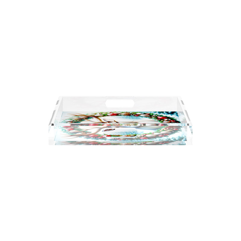 Acrylic Decorative Tray, 12" W x 12" D x 2" H