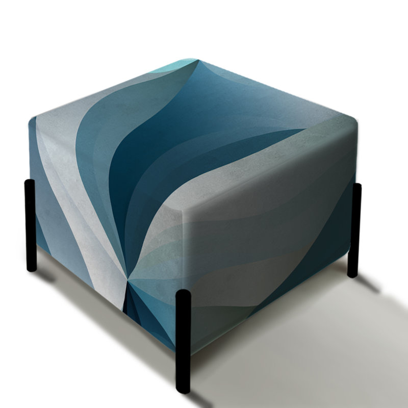 Tranquillité géométrique bleue avec repose-pieds géométrique