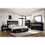 Table de chevet moderne noire avec 3 tiroirs et pour la chambre à coucher Grace 3, accessoire
