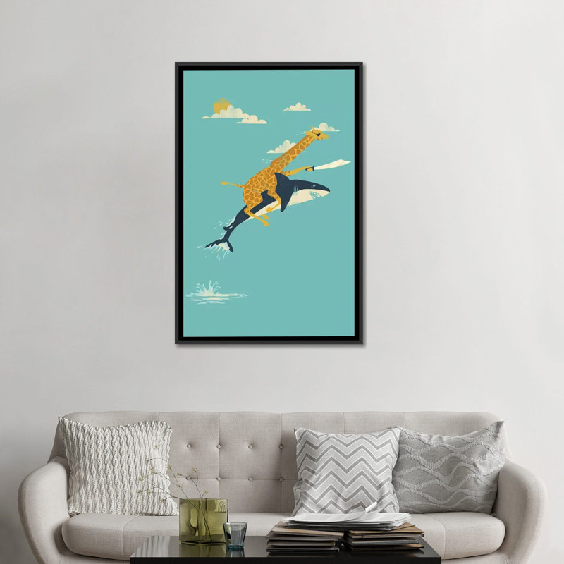 "à partir !" -impression sur toile tendue, Toile avec cadre noir, Pas de tapis, H 48 po x l 32 po x P 1,5 po