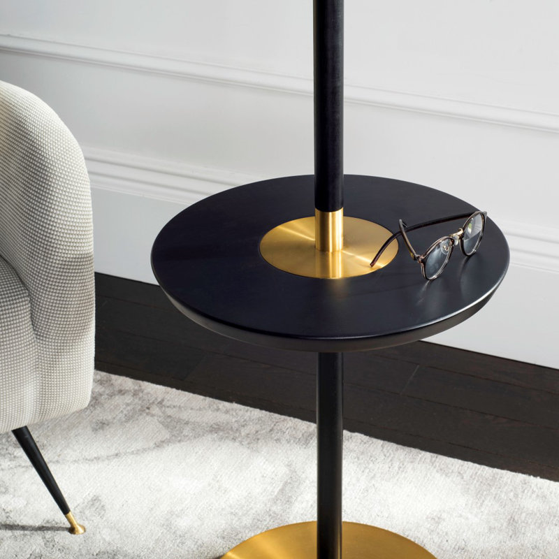 65'' Tray Table Floor Lamp, Black/Gold