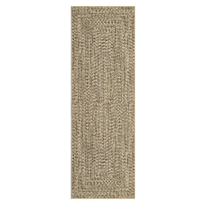 Braided Printed Texture Machine Washable Rug with Rubber Backing for Living Room Non-Slip Dining Room Rug Easy-Cleaning Floor Carpet for Bedroom