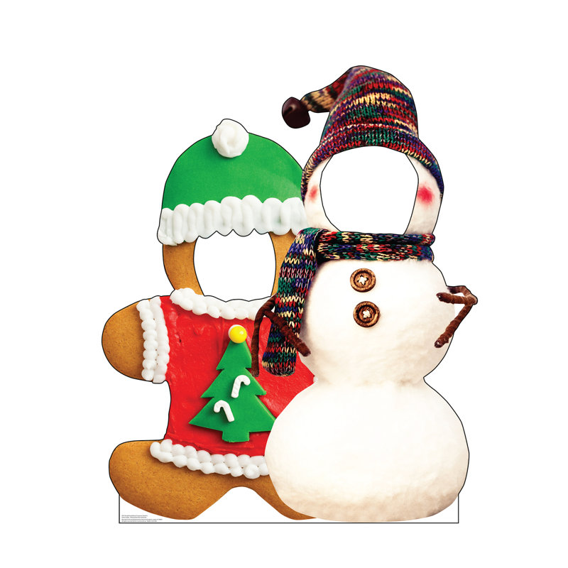 Gingerbread and Snowman Christmas Cardboard Stand-In