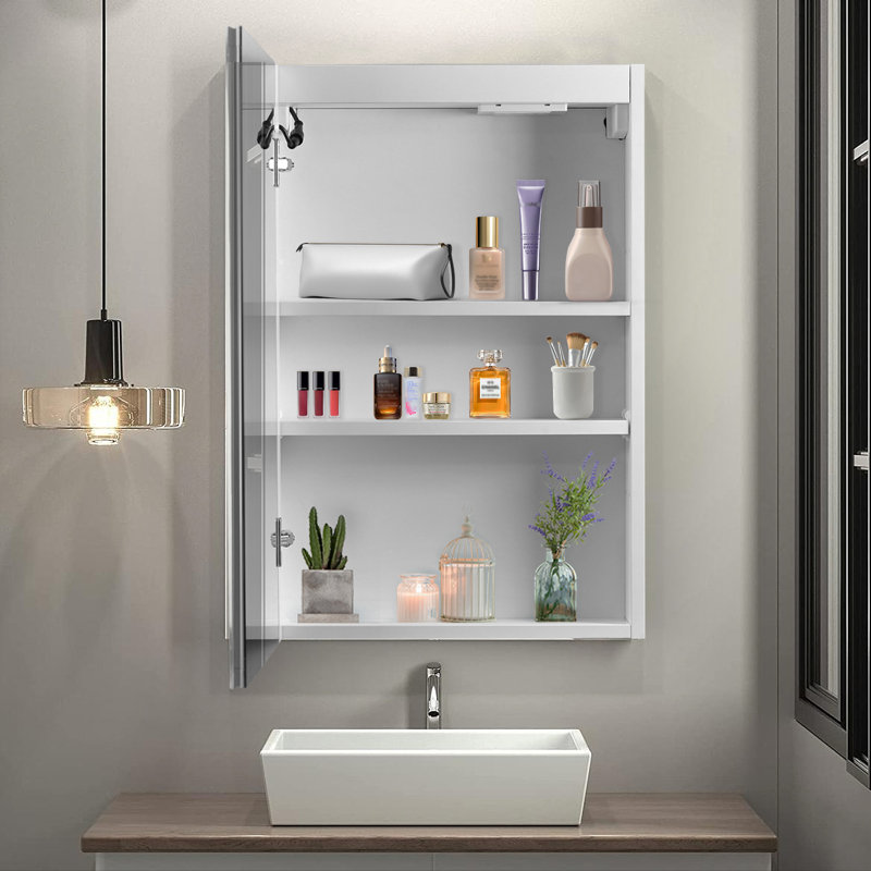 Miroir de salle de bain Calbert, Blanc